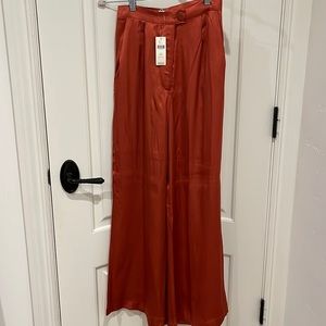 Anthropologie BNWT Satin Wide Leg Pants, Petite XS